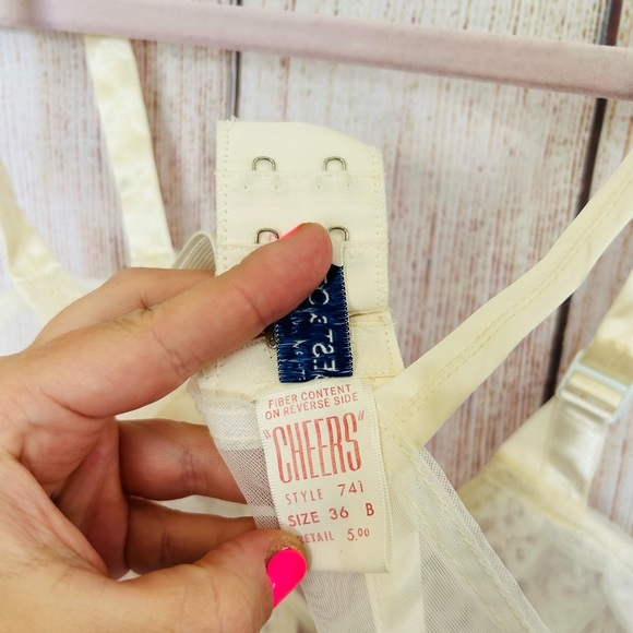 Best & Co Cheers Fifth Ave New York Vintage 60s Women’s Cream Lace Bra 36B - Picture 7 of 8